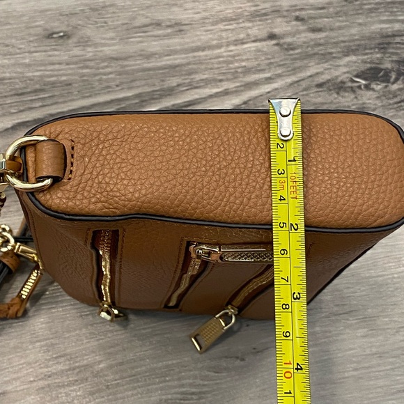 REBECCA MINKOFF 5-Zip Mini Crossbody Leather Bag Color:Almond NWT - Picture 6 of 9